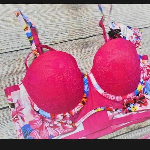 VICTORIA'S SECRET X MARY KATRANTZOU  FLORAL LIMITED EDITION LONG LINE BRA 32D - Picture 3 of 12